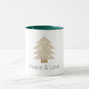 Taza Árbol de Navidad Glitzy Purpurina de oro
