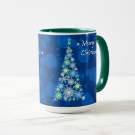 Taza Árbol de Navidad hecho de copos de nieve.