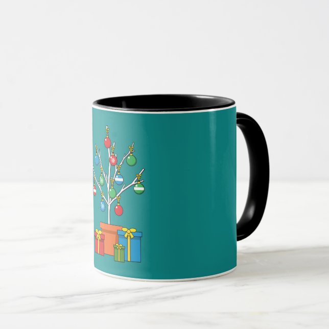 Taza Árbol de Navidad mínimo con presentes (Anverso derecho)