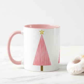 Taza Árbol de Navidad Moderno de color rosa ocre de cor