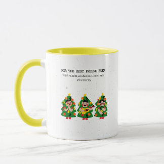 Taza Árbol de Navidad Personalizado "Mejor Amigo Jamás"