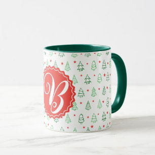 Taza Árbol de Navidad rojo y verde