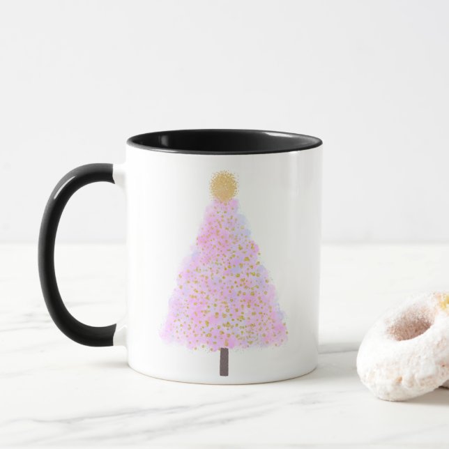Taza Árbol de navidad rosa (Con donut)