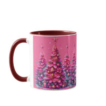 Árbol de Navidad Rosa Estética Elegante y Moderna