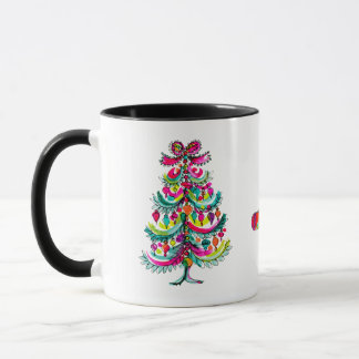 Taza Árbol de Navidad rosa Orgullo gay Arcoíris Estétic