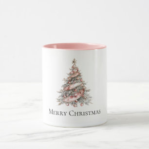Taza Árbol de Navidad rosa rosado y dorado Rosa