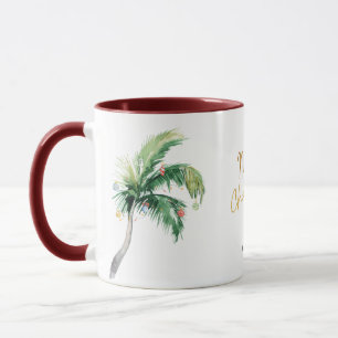 Taza Árbol de palmas de ferias navideñas personalizadas
