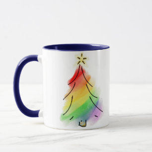 Taza Árbol de vacaciones con arco iris