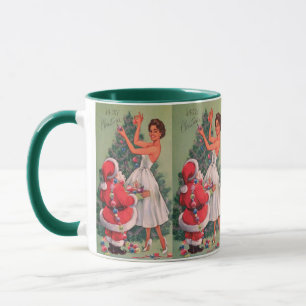 Taza Árbol decorativo de Chica de Navidad de los años 5