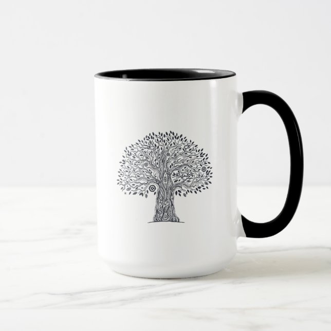 Taza Árbol del Doodle de la vida (Derecha)