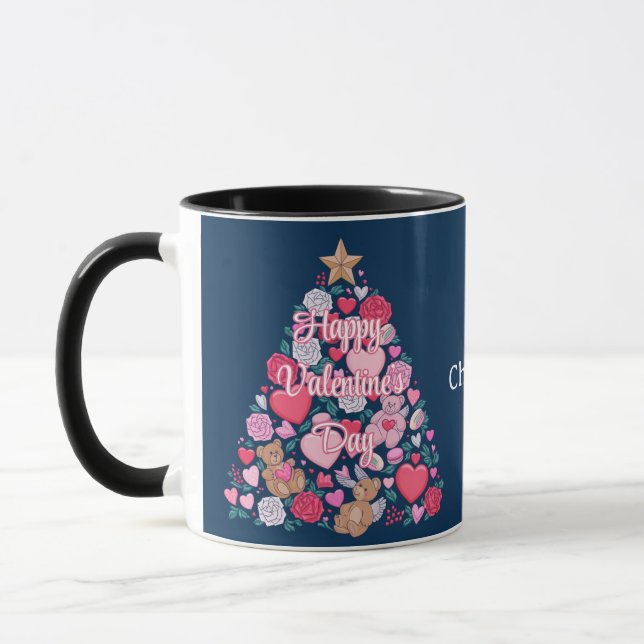 Taza Árbol El día de San Valentín personalizado (Izquierda)