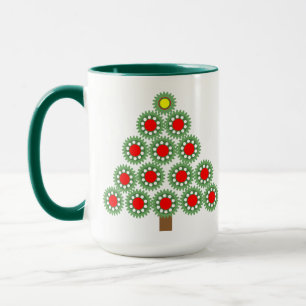Taza Árbol mecánico de navidad de engranajes