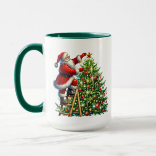 Taza Árbol navideño festivo de Santa María