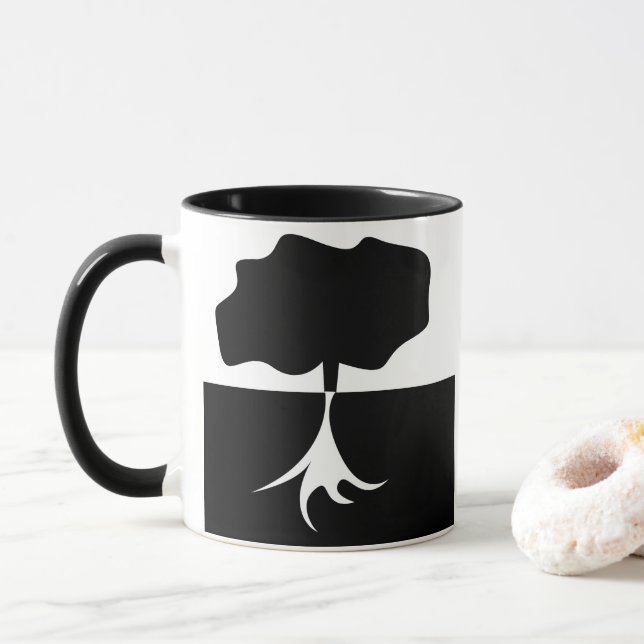 Taza Árbol negro y blanco (Con donut)