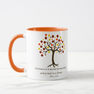 Taza Árbol otoñal estilizado; otoño es una segunda prim
