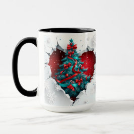 Taza Árbol vintage de Navidad, rojo/Verde azulado - Man