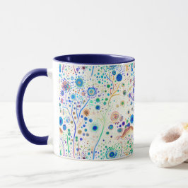 Taza Árboles brillantes y brillantes azul
