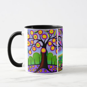 Taza Árboles Coloridos Arte Folclórico Arte Caprich