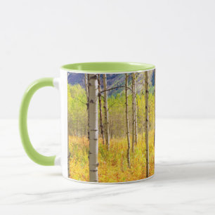 Taza Árboles de Aspen en Otoño en las Montañas Rocosas