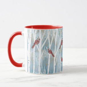 Taza Árboles de aves silvestres y cardenal rojo
