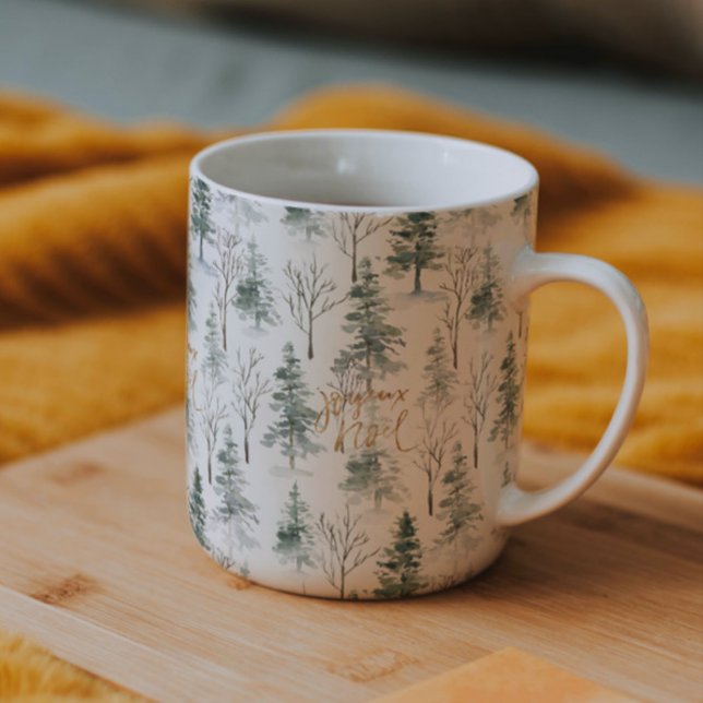 Taza Árboles de invierno nevados patrón tipografía de o (Subido por el creador)