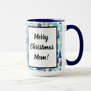 Taza Árboles de Navidad azules en un bosque eververde