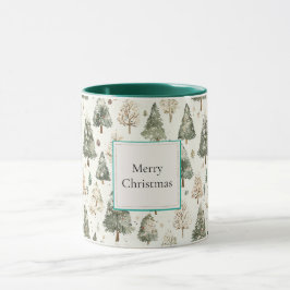 Taza Árboles de Navidad de Crema Verde