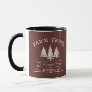 Taza Árboles de Navidad de pino modernos y frescos de g