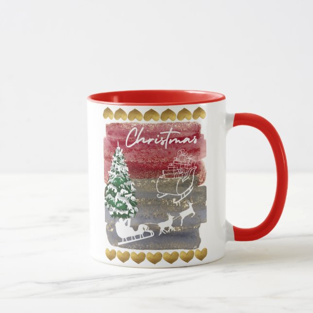 Taza Árboles de Navidad vintage (Derecha)