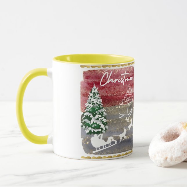 Taza Árboles de Navidad vintage (Con donut)
