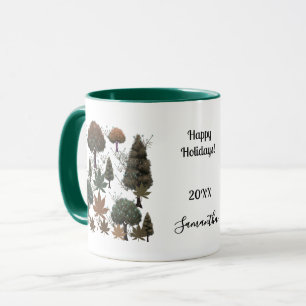 Taza Árboles de vacaciones Minimalistas retro personali
