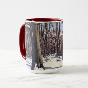 Taza Árboles Hermosos de Invierno en Violeta Azul Blanc