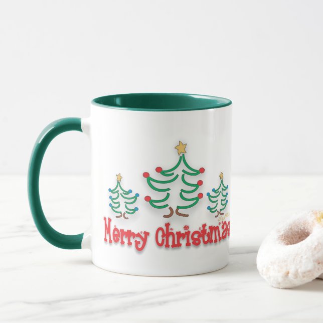 Taza Árboles navideños "caprichosos" (Con donut)