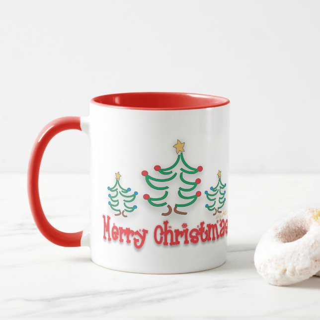 Taza Árboles navideños "caprichosos" (Con donut)