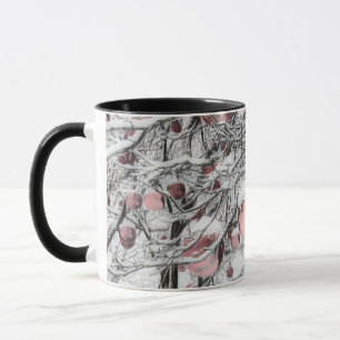 Taza Árboles nevados con adornos dibujando