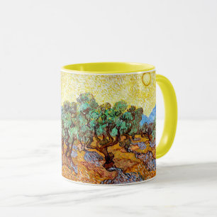 Taza Árboles olivos (1889) arte paisajístico Vincent Va