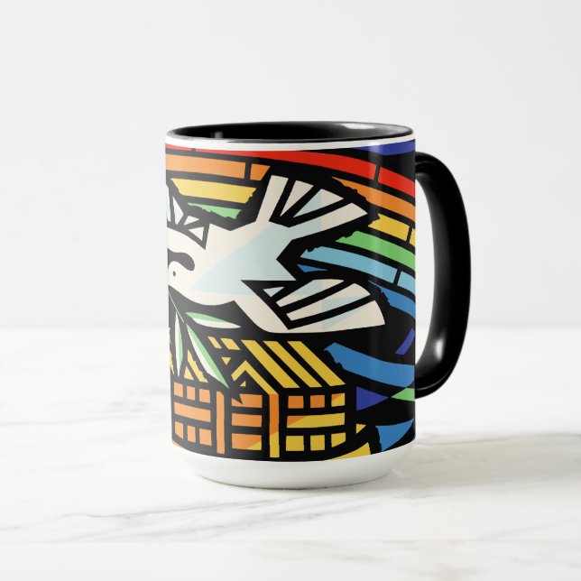 Taza Arca de Noé, arcoiris, paloma (Anverso derecho)