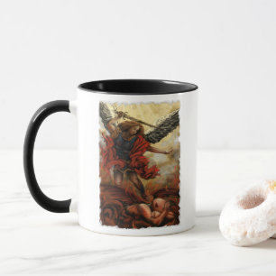 Taza Archangel Michael derrota a Demon en el fuego