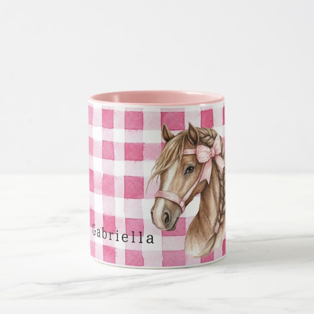 Taza Arco de caballo con rayas rosadas (Centro)