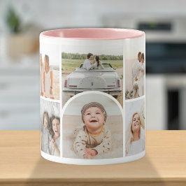 Taza Arco De Collage personalizado 10 Fotos, Elegante y