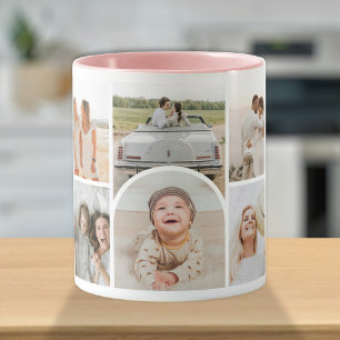 Taza Arco De Collage personalizado 10 Fotos, Elegante y