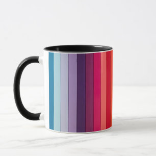 Taza Arcoiris a rayas multicolor