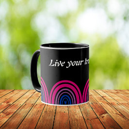 Taza Arcoiris con bandera bisexual LGBTQ: Vive tu verda