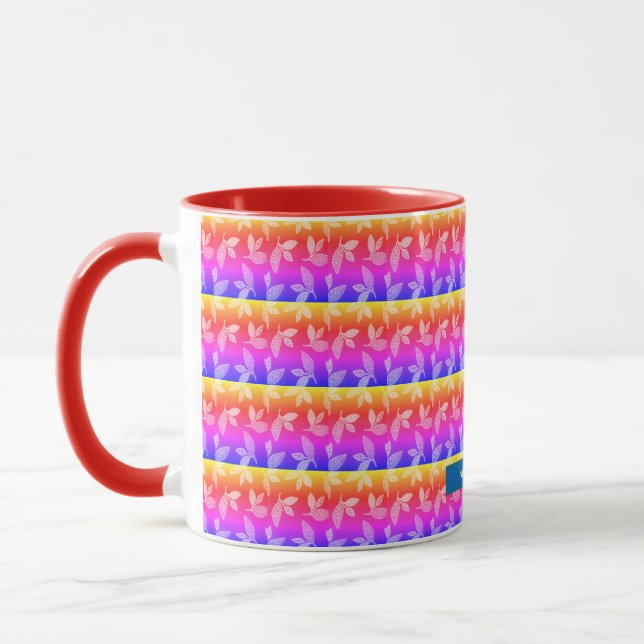 Taza Arcoiris con diseño de hojas (Izquierda)
