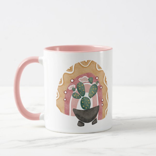 Taza Arcoiris de Boho Cactus: vibrantes vibrantes vibra (Izquierda)
