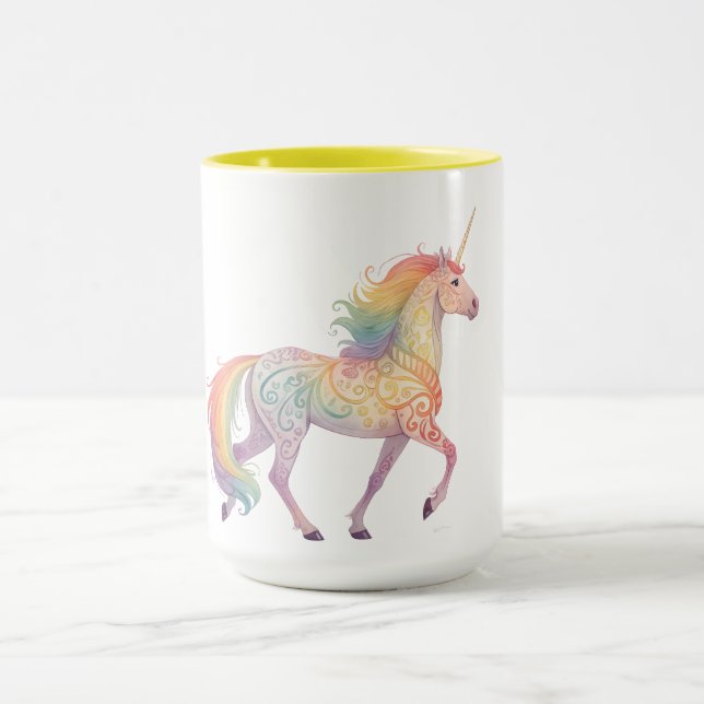 Taza Arcoíris Mágico Unicornio Personalizado  (Centro)
