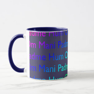 Taza Arcoiris Om Mani Padme Hum en morado