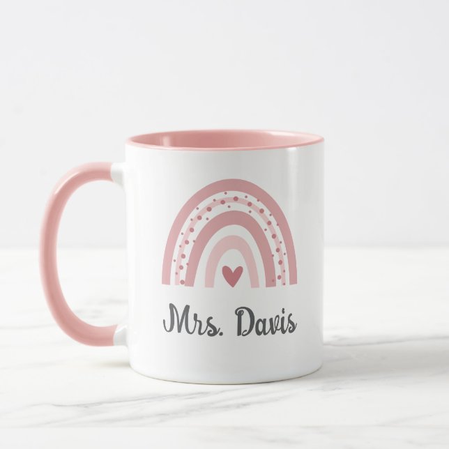 Taza Arcoíris Personalizada para Profesor (Izquierda)