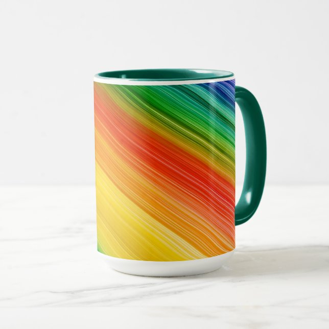 Taza Arcoíris vibrante de colores (Anverso derecho)