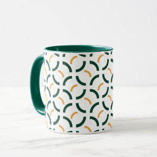 Taza Arcos minimalistas geométricos en verde bosque y m